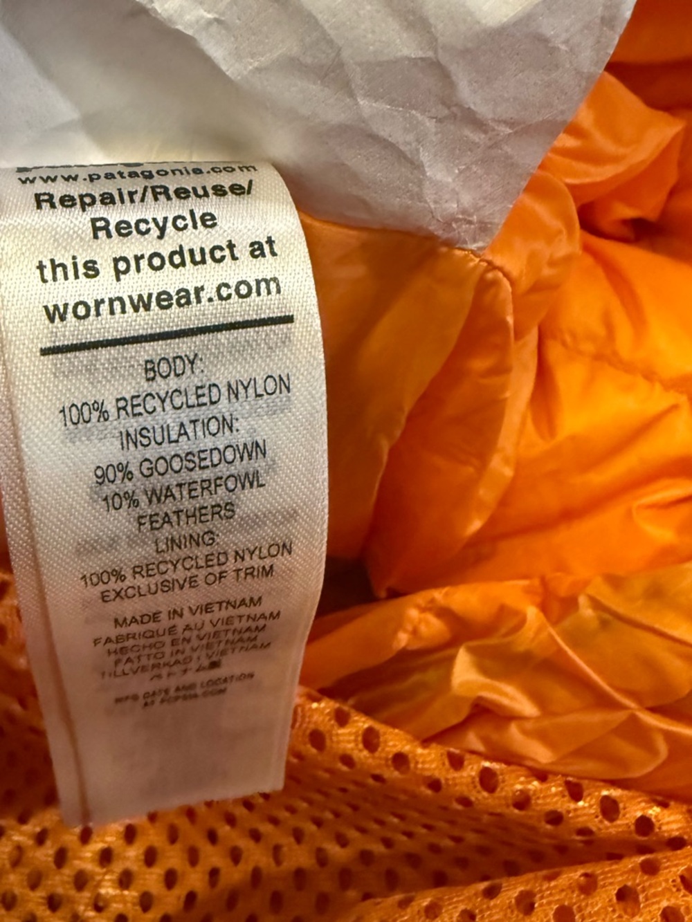 Patagonia Fitz Roy 30°F Sleeping Bag 800 Fill Down Regular Mango Ultralight NWT - Picture 13 of 15